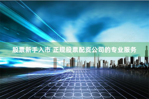 股票新手入市 正规股票配资公司的专业服务